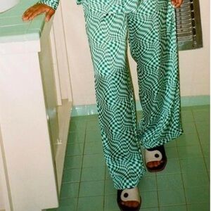 Lisa Says Gah! Bailey pajama Bottoms Wide Leg Funky Check